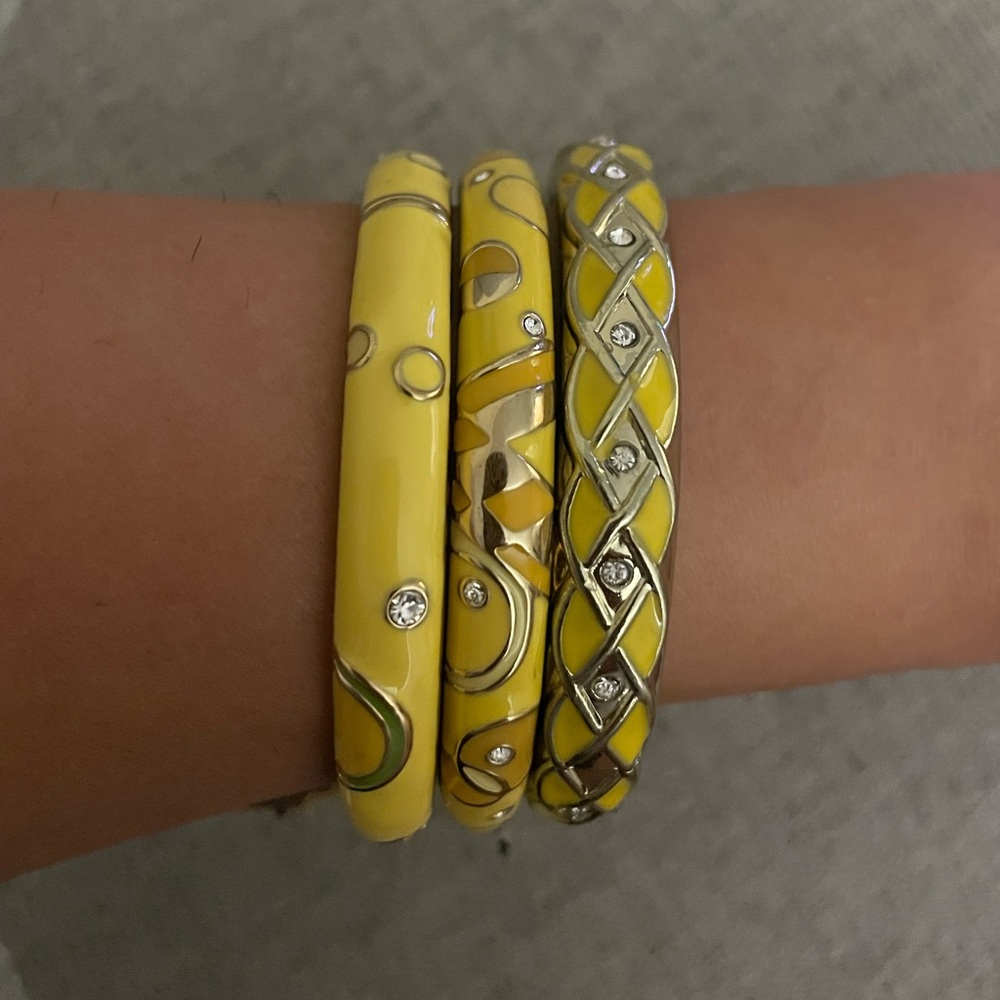 Sequin Jewelry Yellow Enamel Bangle Set of 3- NWT (1 w/o tags)